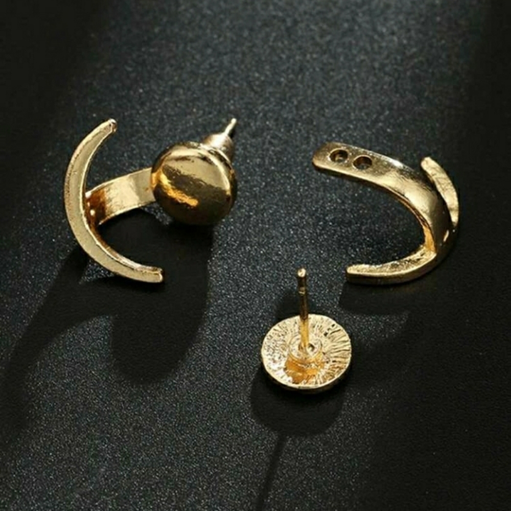 LAST ONE!! Gold Jacket Styled Earrings - Picture 2 of 5